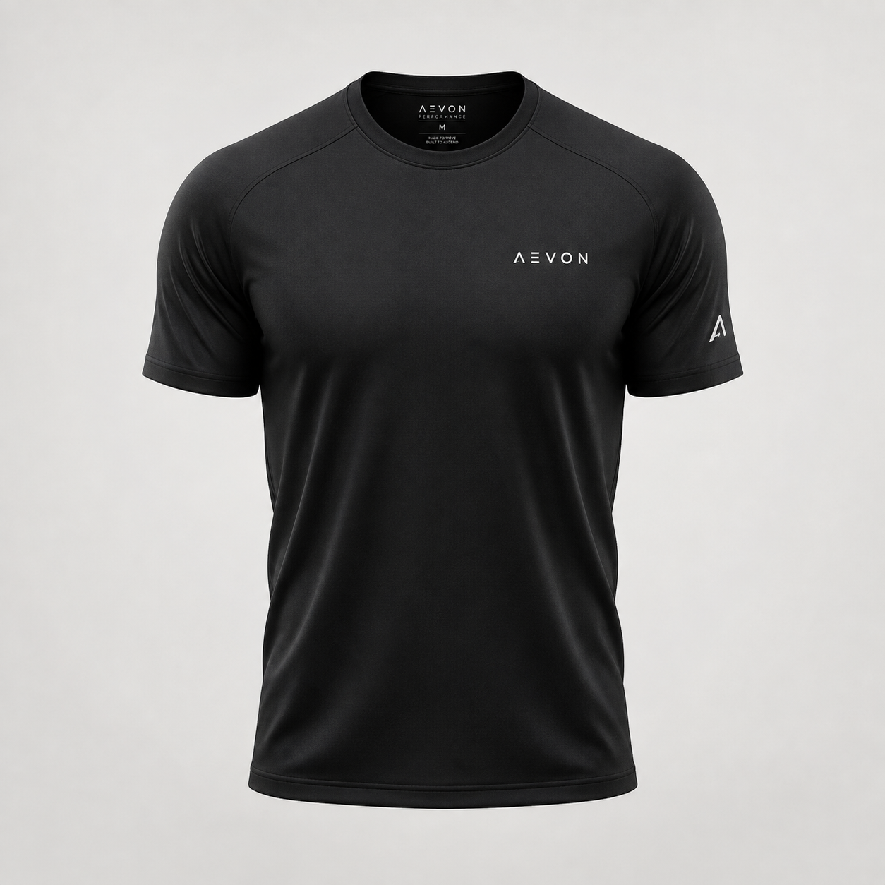 AEVON men's black performance tee concept