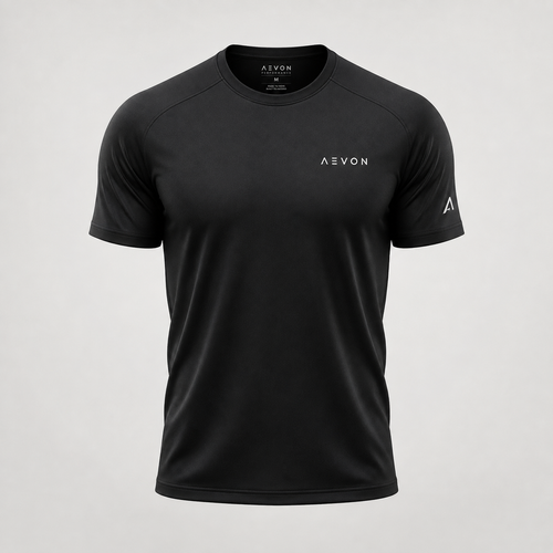 AEVON men's black performance tee concept