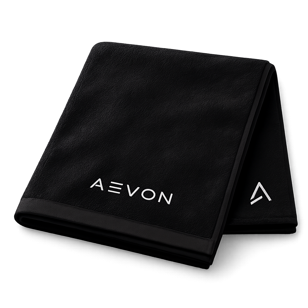 AEVON premium black training towel concept